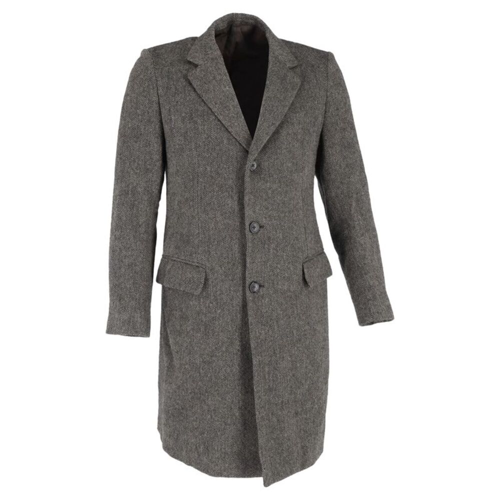 Jil Sander Long Coat in Grey Wool